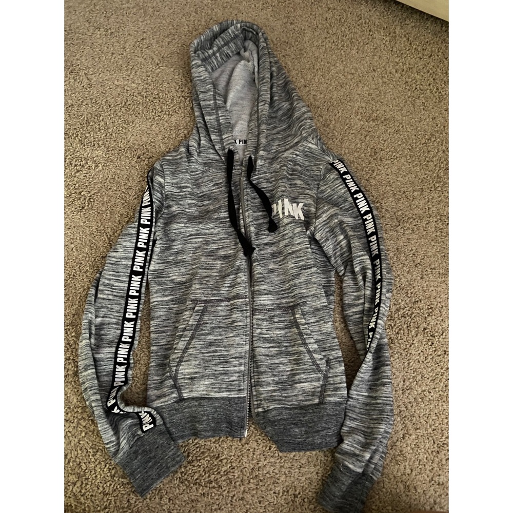 VS Pink Gray Zip-Up Hoodie